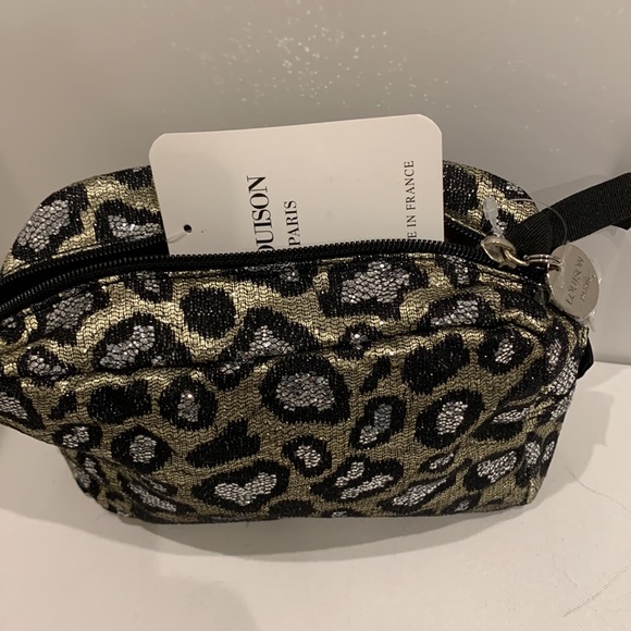 Louison Paris Depose Sequin Leopard Sparkle  Silver Black Metallic Bag Clutch 🤍 - Picture 6 of 16
